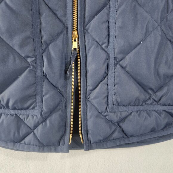 J.CREW Down Puffer Vest Womens Small Navy Zip - Picture 6 of 7